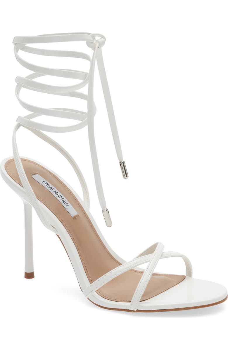 Steve Madden Neri Wrap Heeled Sandal, Main, color, White Patent