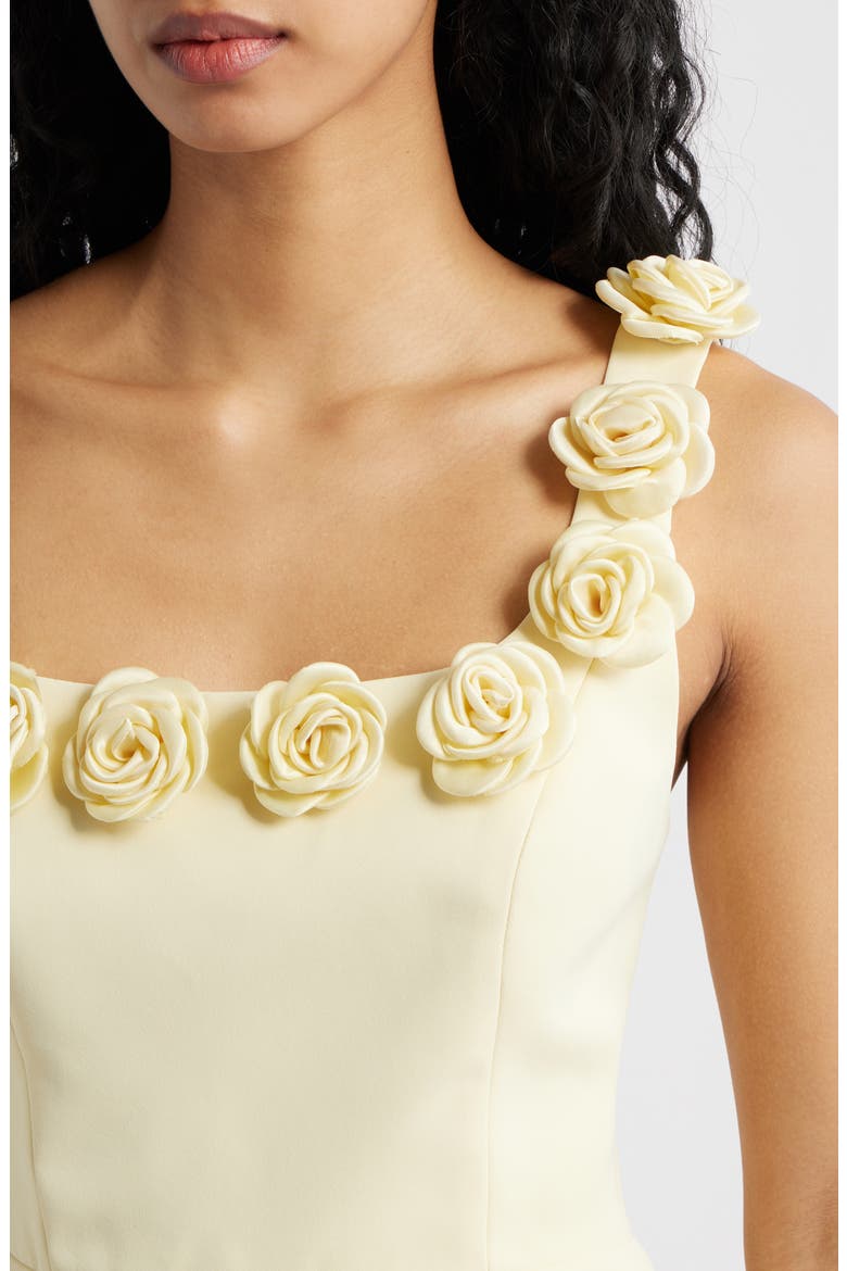 Rosette Trim Cocktail Minidress, Alternate, color, YELLOW
