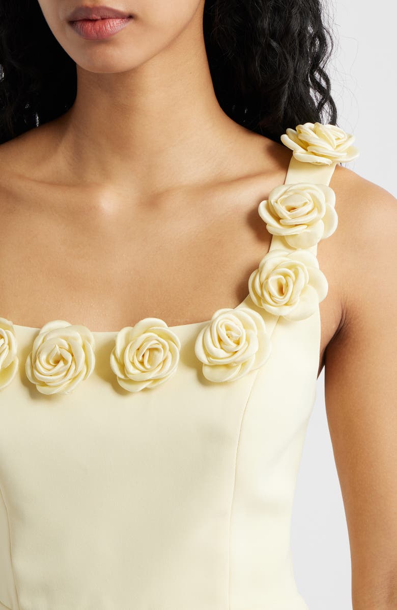 Lucy Paris Rosette Trim Cocktail Minidress, Alternate, color, Yellow