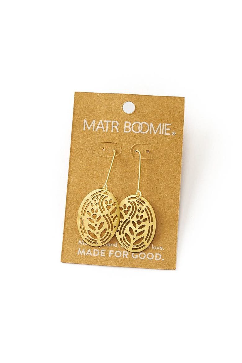 Adhya Cutout Oval Drop Hook Earrings, Alternate, color, Bronze