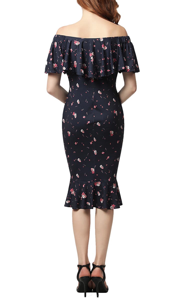 Kimi and Kai Flora Off the Shoulder Maternity Dress, Alternate, color, 