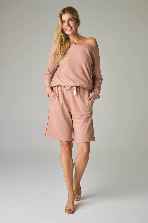 Eavolu Baikal Eco-luxe Fleece Bermuda Short In Desert Sand