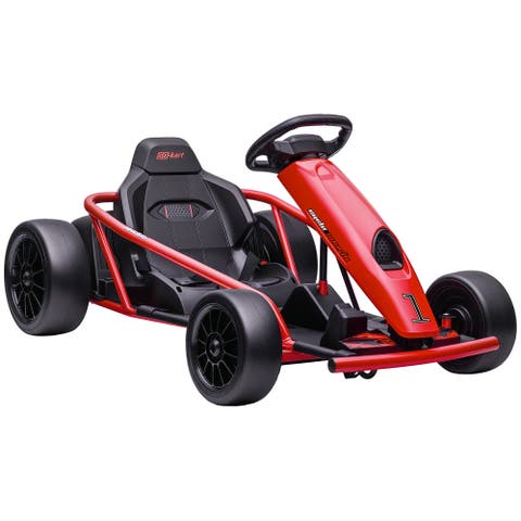 24V Drifting Electric Go Kart 8.1 MPH with Slow Start Music Horn Safety Belt