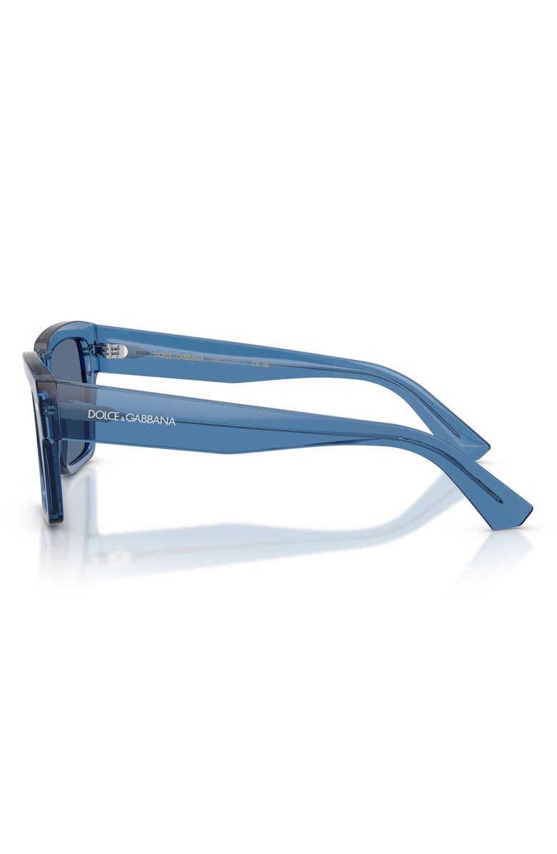 Dolce&Gabbana 55mm Square Sunglasses, Alternate, color, Transparent Blue / Dark Blue