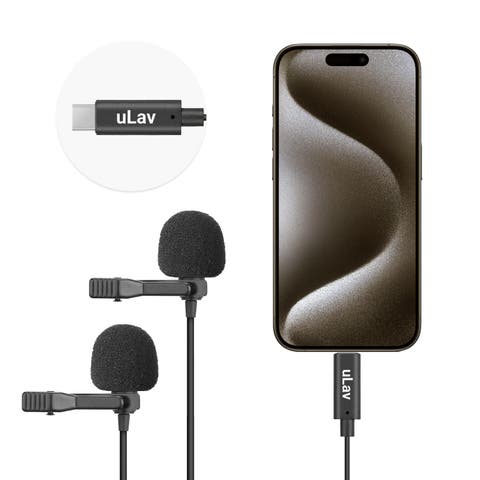 uLav-L-Duo Digital Dual iPhone 15/16 Lavalier Omnidirectional Clip on Microphone (USB-C)