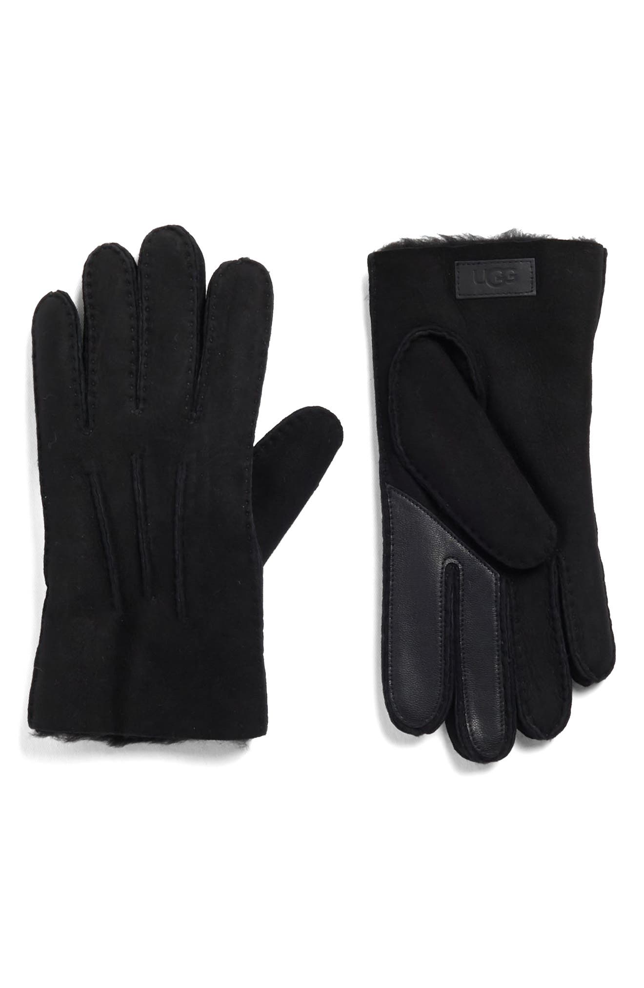 UGG® Leather Genuine Shearling Lined Gloves