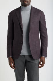 Canali Kei Trim Fit Solid Wool Sport Coat