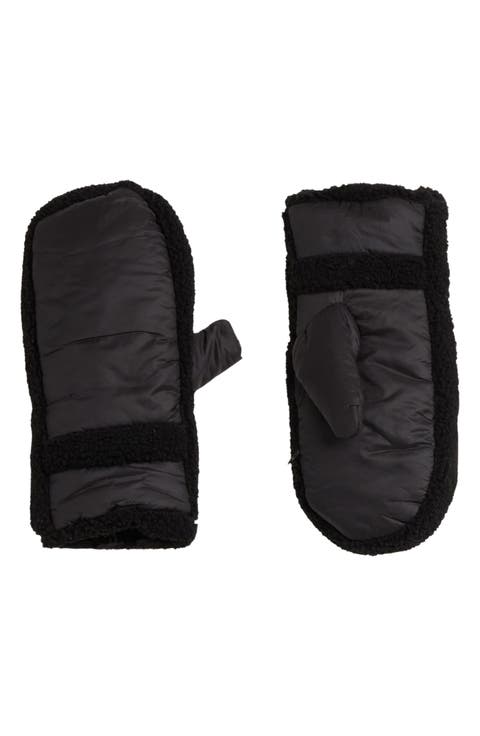 Thalie Quilted Shearling Trim Mittens