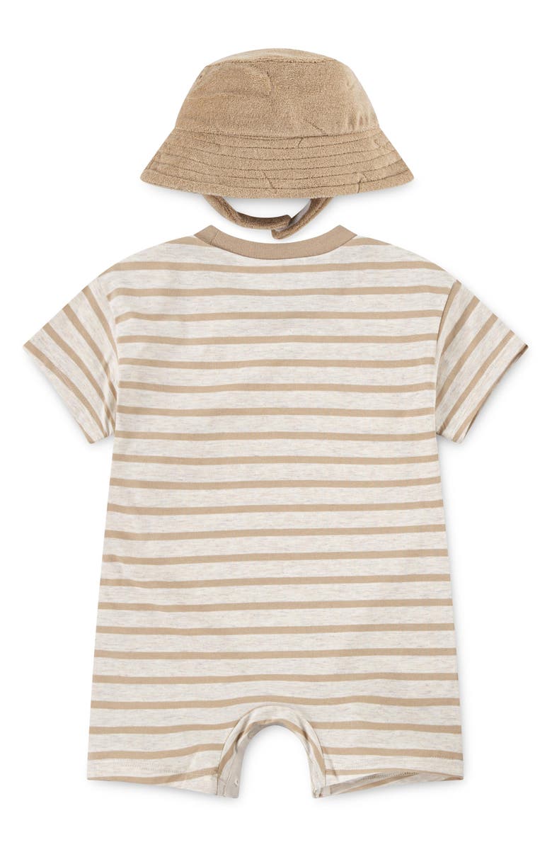 Nike Stripe Romper & Bucket Hat Set, Alternate, color,