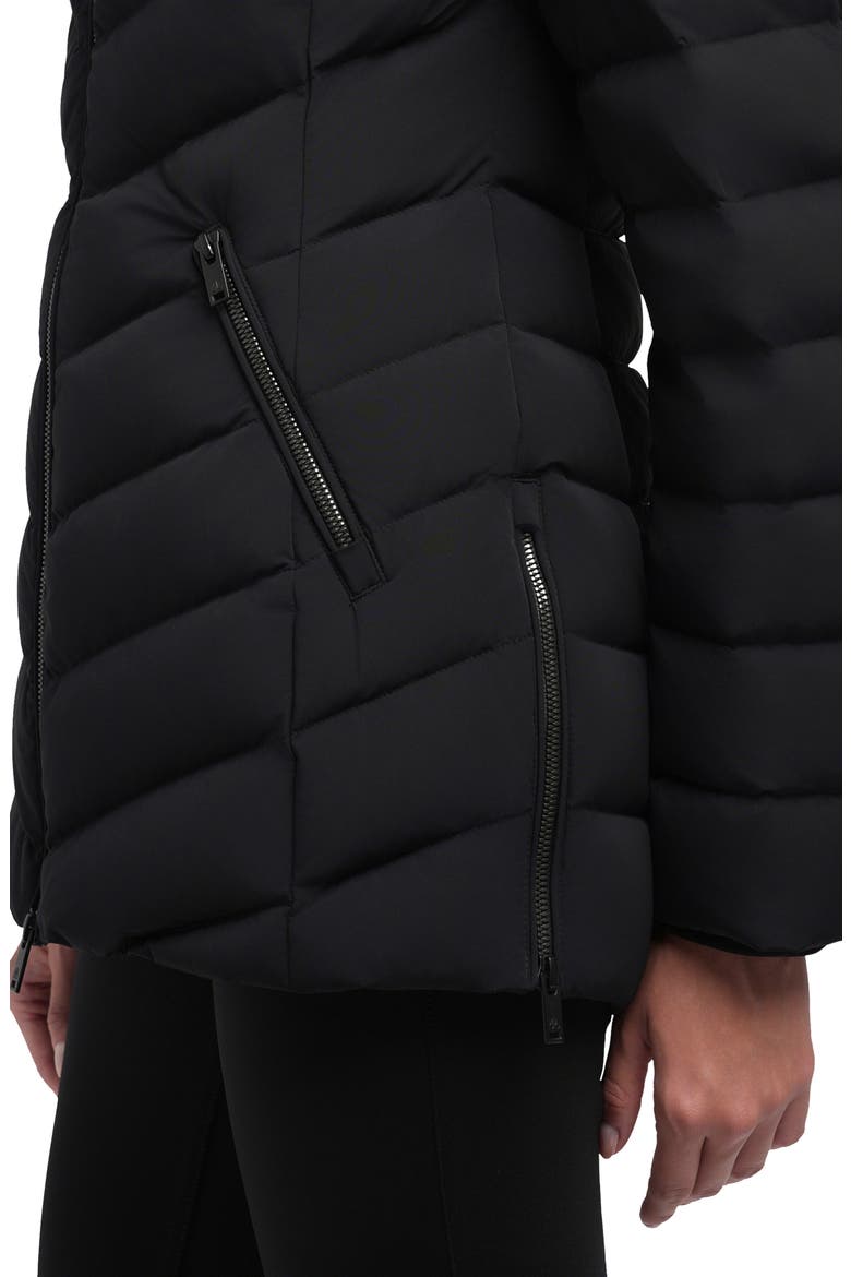 Roselawn 5 Water Repellent 800 Fill Power Down Puffer Jacket with Genuine Shearling Trim, Alternate, color, BLK W/ BLK SH