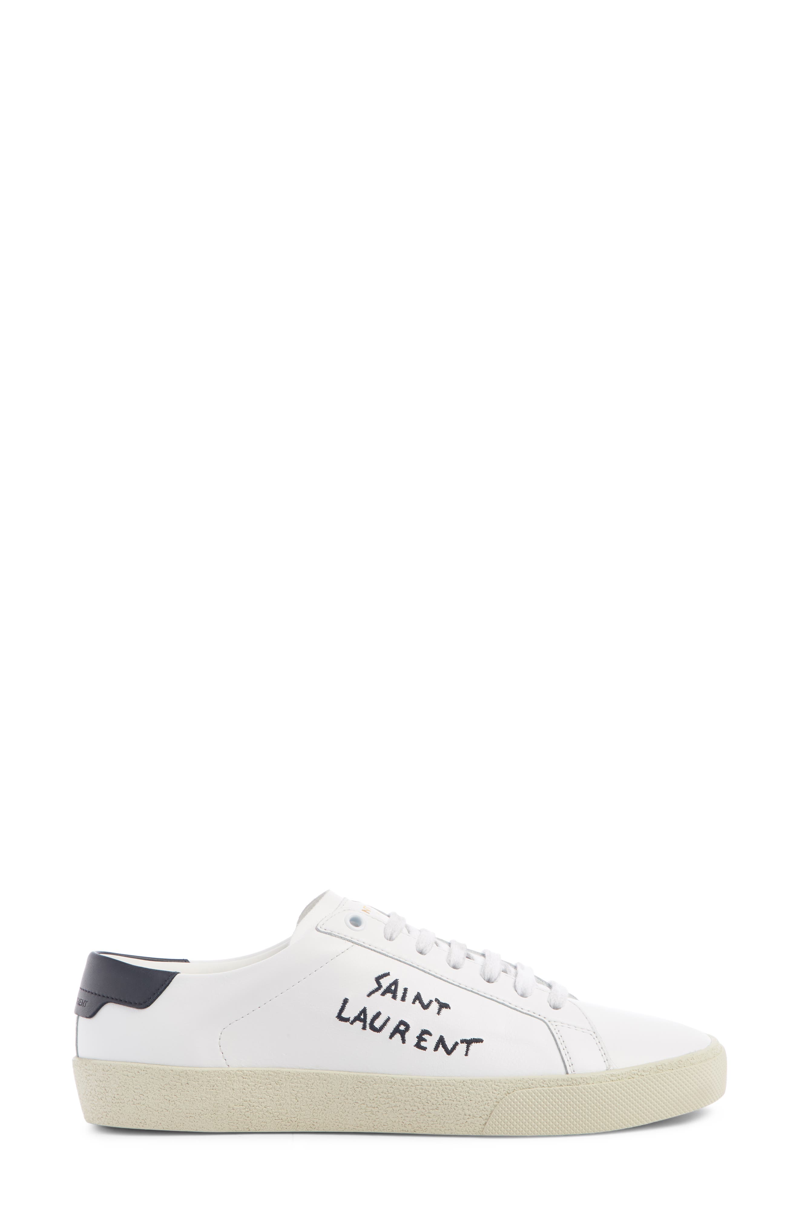 Saint Laurent Court Classic Embroidered Logo Sneaker, Alternate, color, 