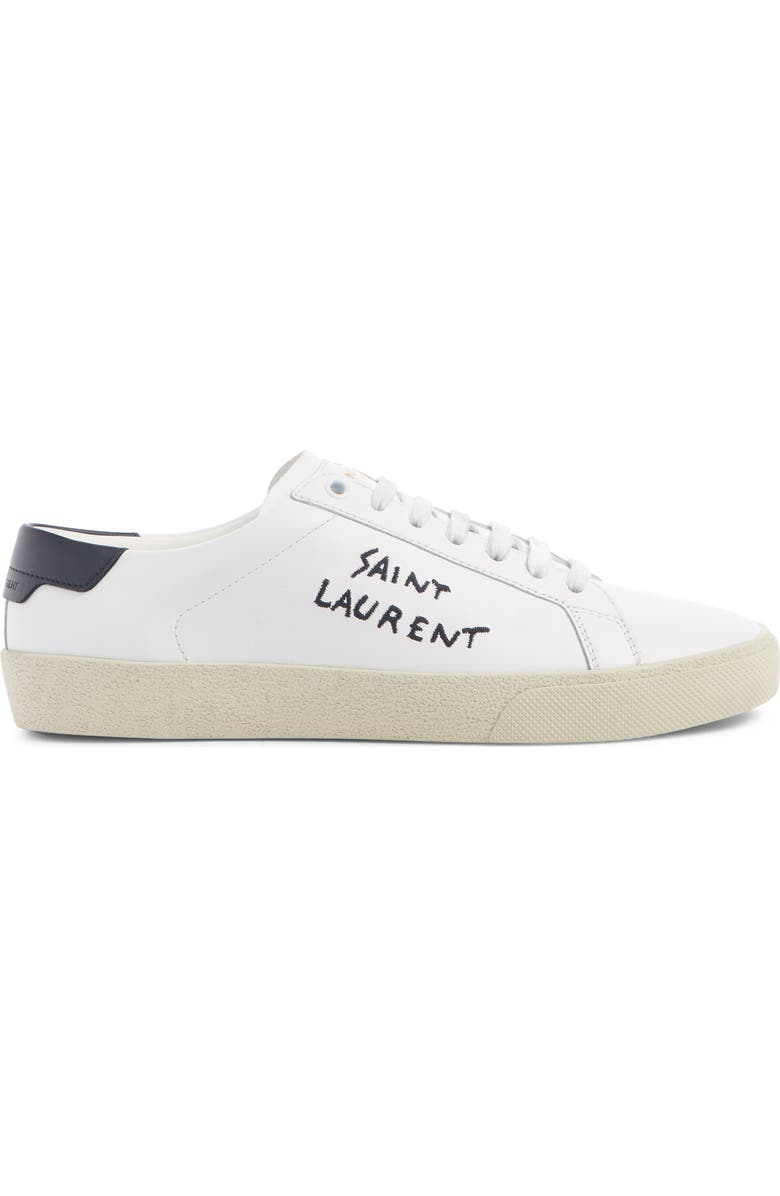 Saint Laurent Court Classic Embroidered Logo Sneaker, Alternate, color,