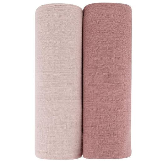 Ely's & Co. Cotton Muslin Swaddle Blanket 2 Pack In Multi