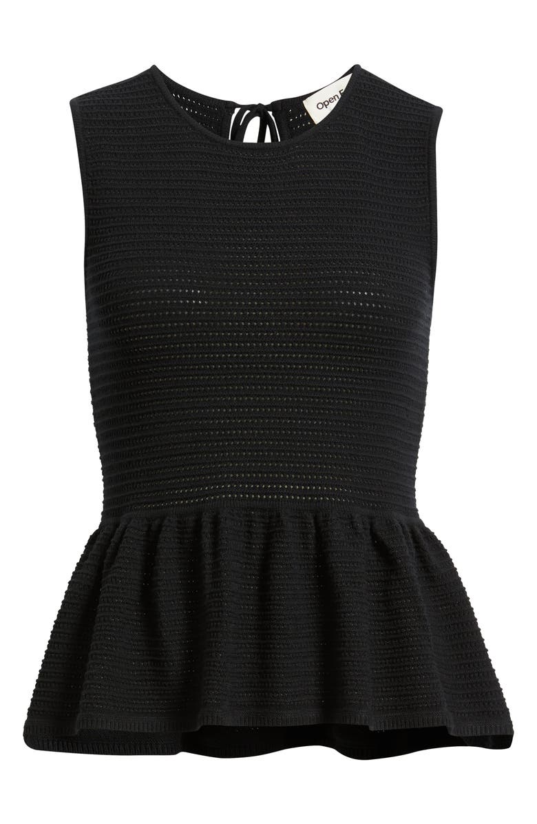 Open Edit Open Stitch Peplum Sweater Tank, Alternate, color, Black