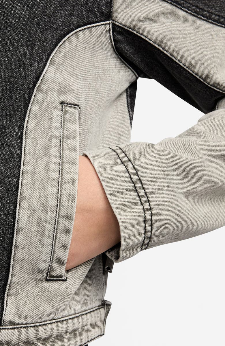 Jordan Air Jordan Denim Moto Jacket, Alternate, color, Black/ Flat Pewter/ Iron Grey