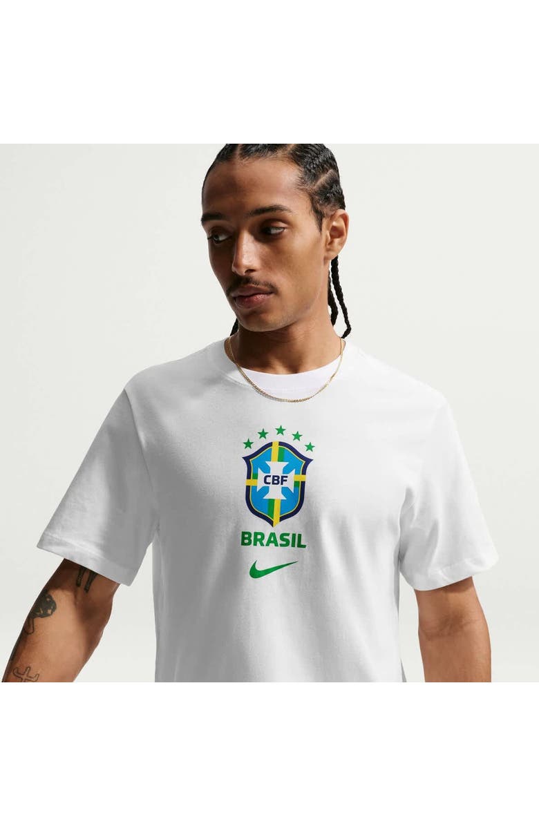 Nike Men's Nike White Brazil National Team Crest T-Shirt, Alternate, color, White