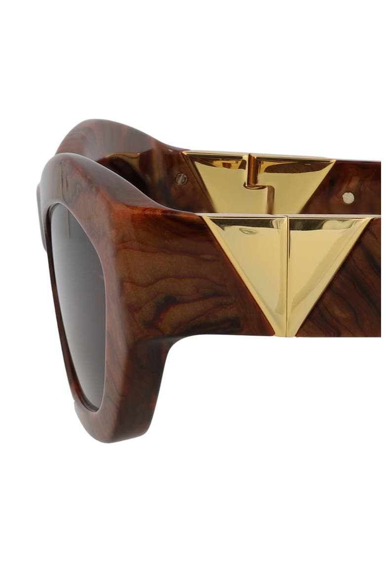 54mm Geometric Sunglasses, Alternate, color, BROWN BROWN BROWN