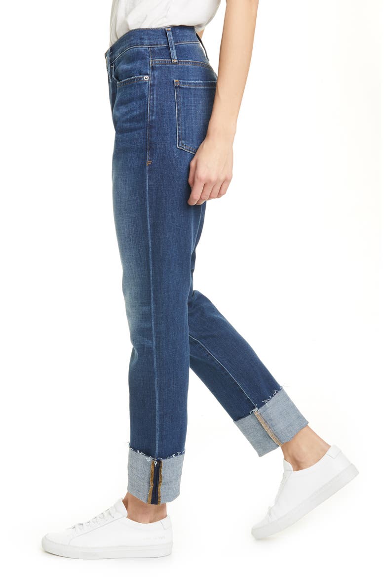 Le Beau Ankle Straight Leg Boyfriend Jeans, Alternate, color, BURNSIDE