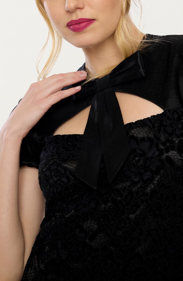 LIKELY Pirro Velvet Lace Cocktail Minidress, Alternate, color, 