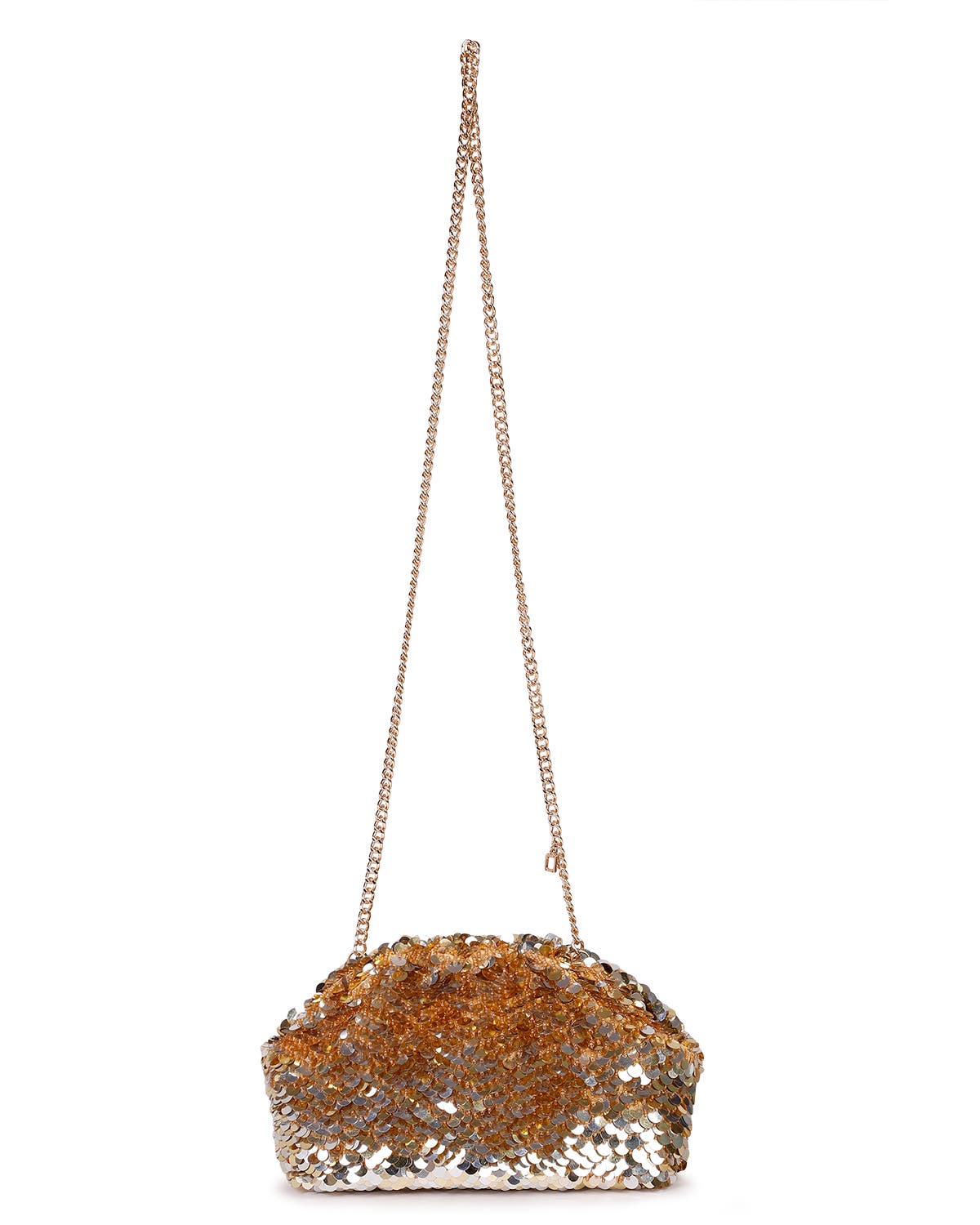 Aya Sequined Frame Clutch, Alternate, color, GOLD/SILVER