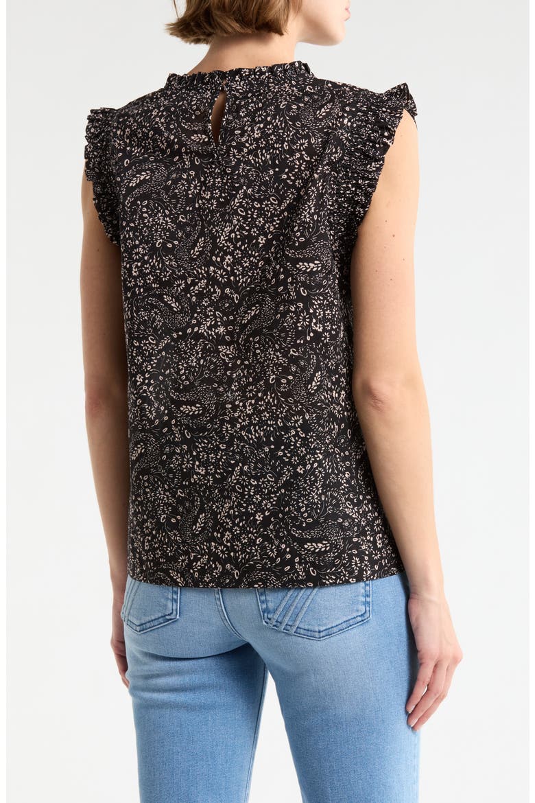 Smocked Ruffle Tank, Alternate, color, BLACK