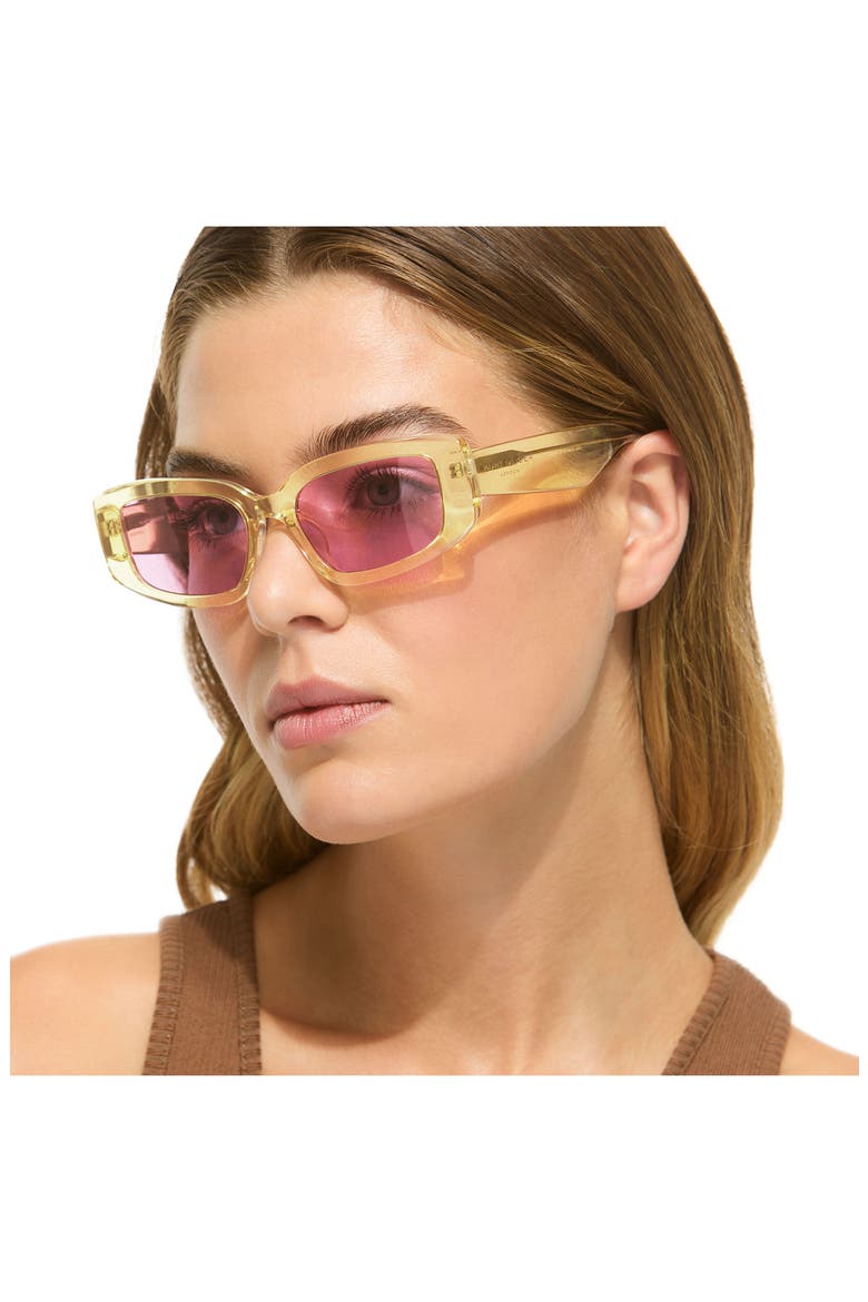 54mm Rectangular Sunglasses, Alternate, color, YELLOW/ PINK