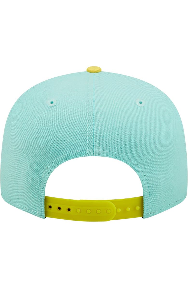 New Era Men's New Era Turquoise/Yellow Los Angeles Dodgers Spring Two-Tone 9FIFTY Snapback Hat, Alternate, color,