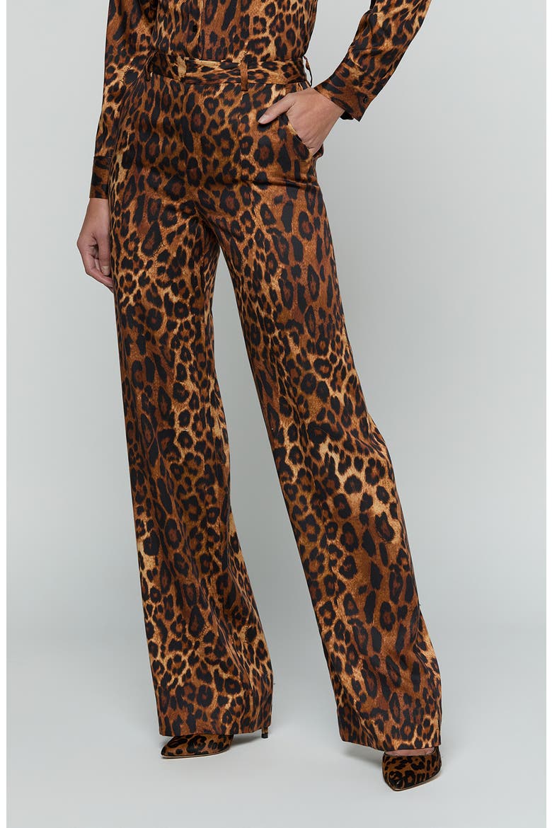 Livvy High Waist Wide Leg Pants, Alternate, color, TAN MULTI JAVAN LEOPARD