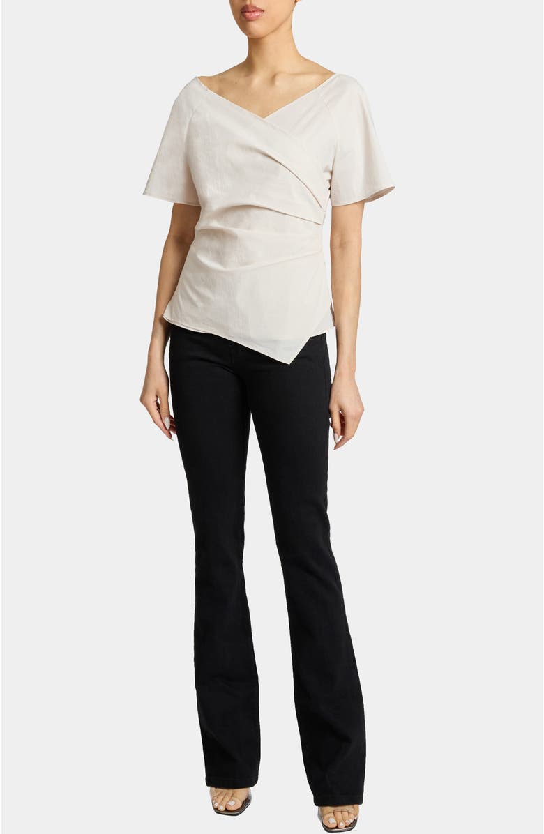 Santorelli MURPHY Short Sleeve Wrap Top, Alternate, color, Powder