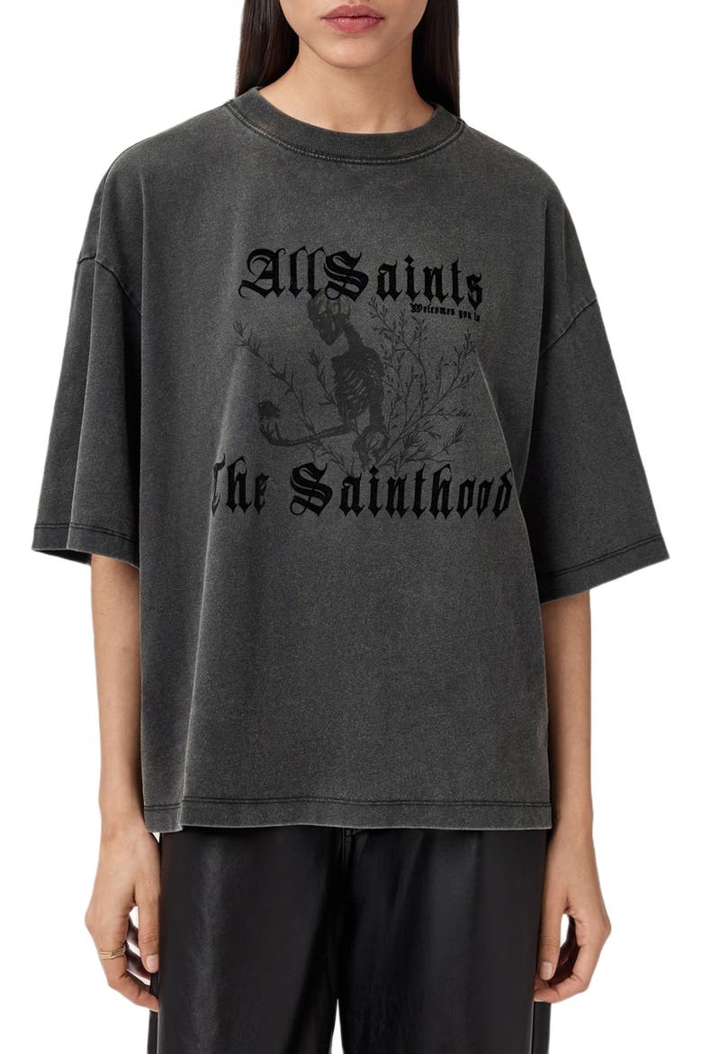 Novus Amelie Cotton Graphic T-Shirt, Main, color, WASHED BLACK