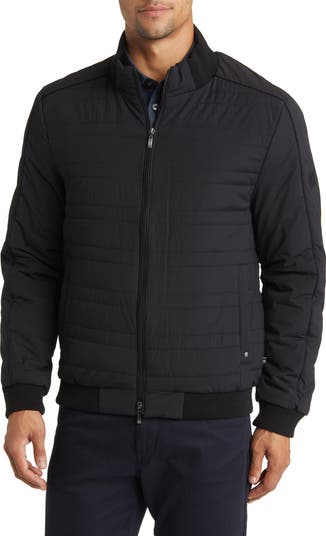 NEW Robert Barakett Men's M Strathmore Knit online Quilted Bomber Jacket in Navy Blue