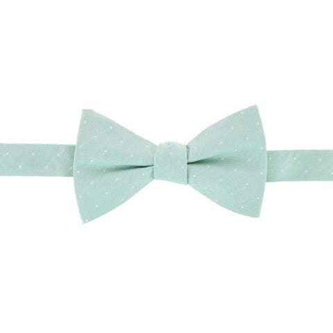 Churchill Chambray Polka Dot Linen Blend Bow Tie