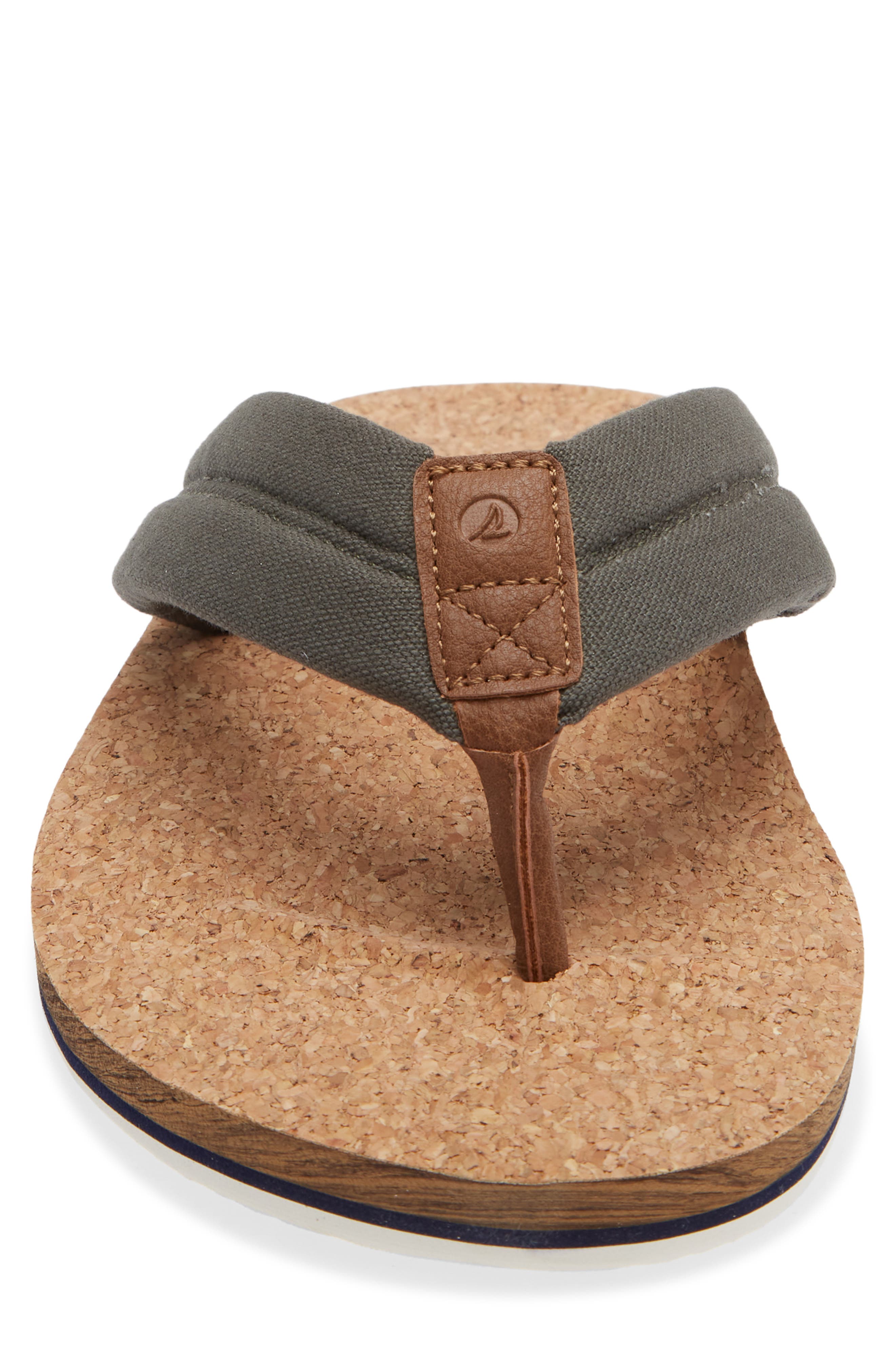 Sperry Porto Flip Flop, Alternate, color, Dark Khaki/ Natural