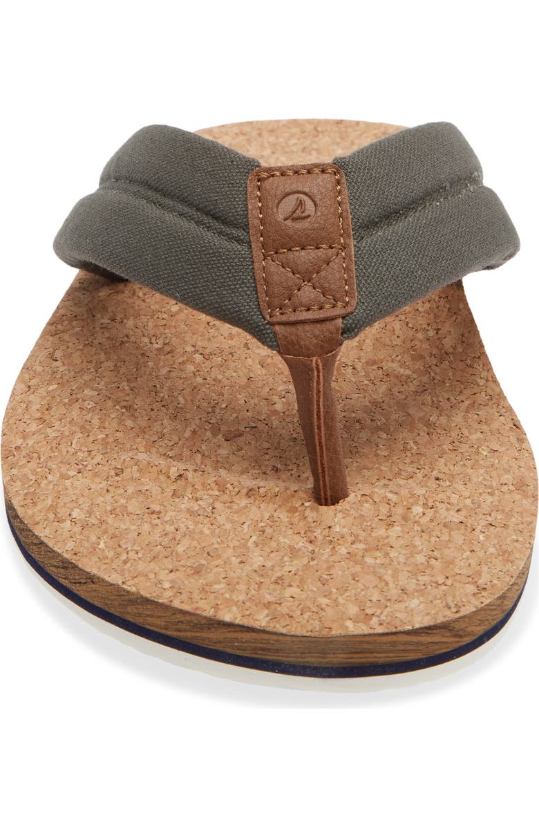 Sperry Porto Flip Flop, Alternate, color, Dark Khaki/ Natural