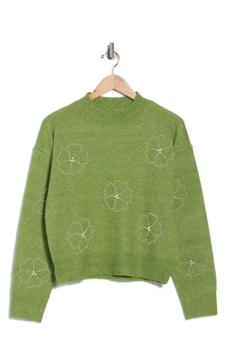 Love By Design Clara Mock Neck Sweater, Alternate, color, Sage Heather