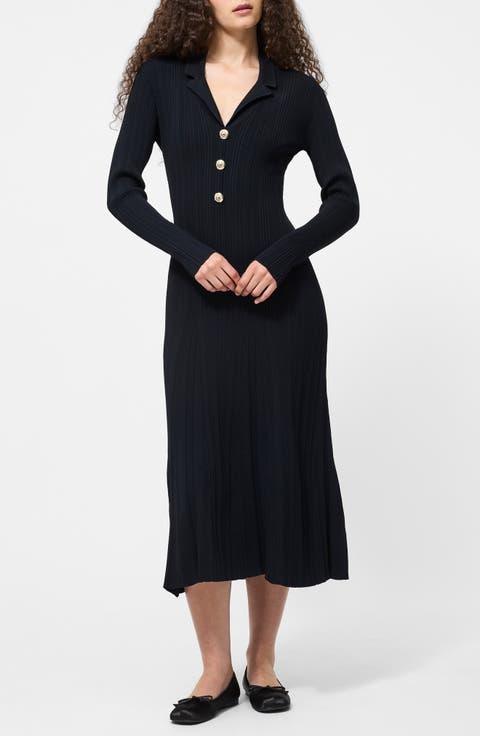 Long Sleeve Rib Knit Maxi Dress