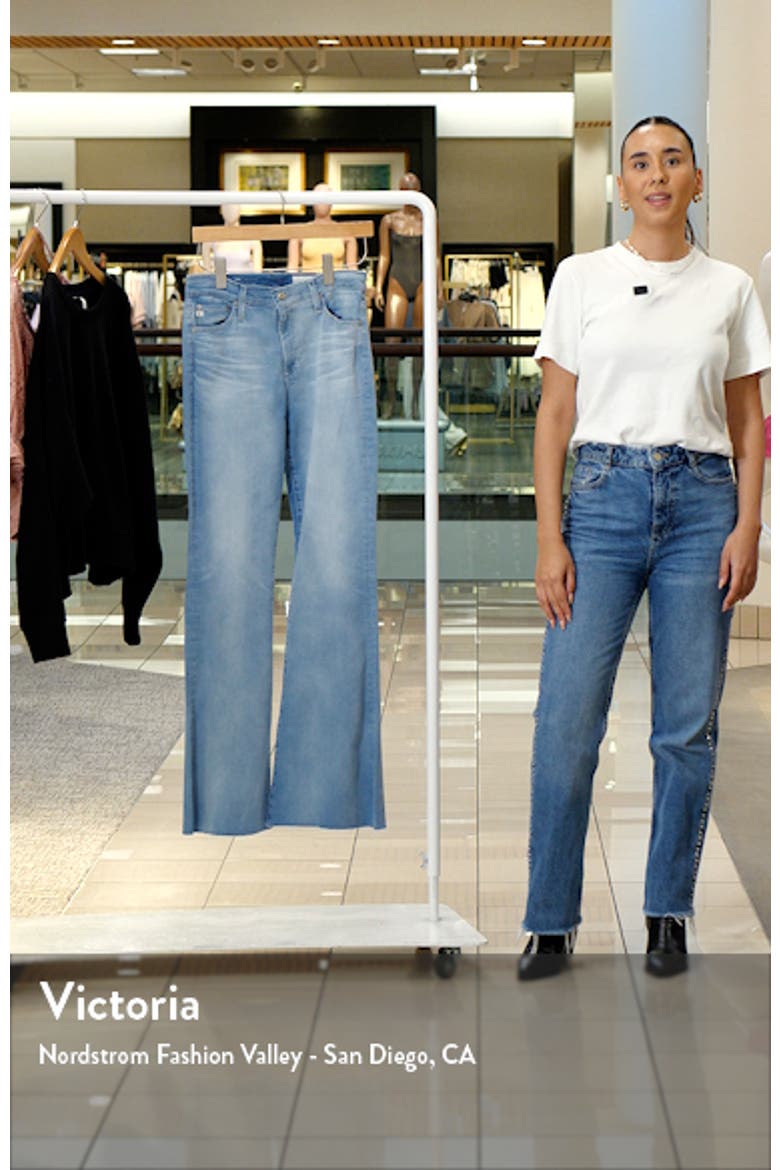 Madi High Waist Raw Hem Flare Jeans video