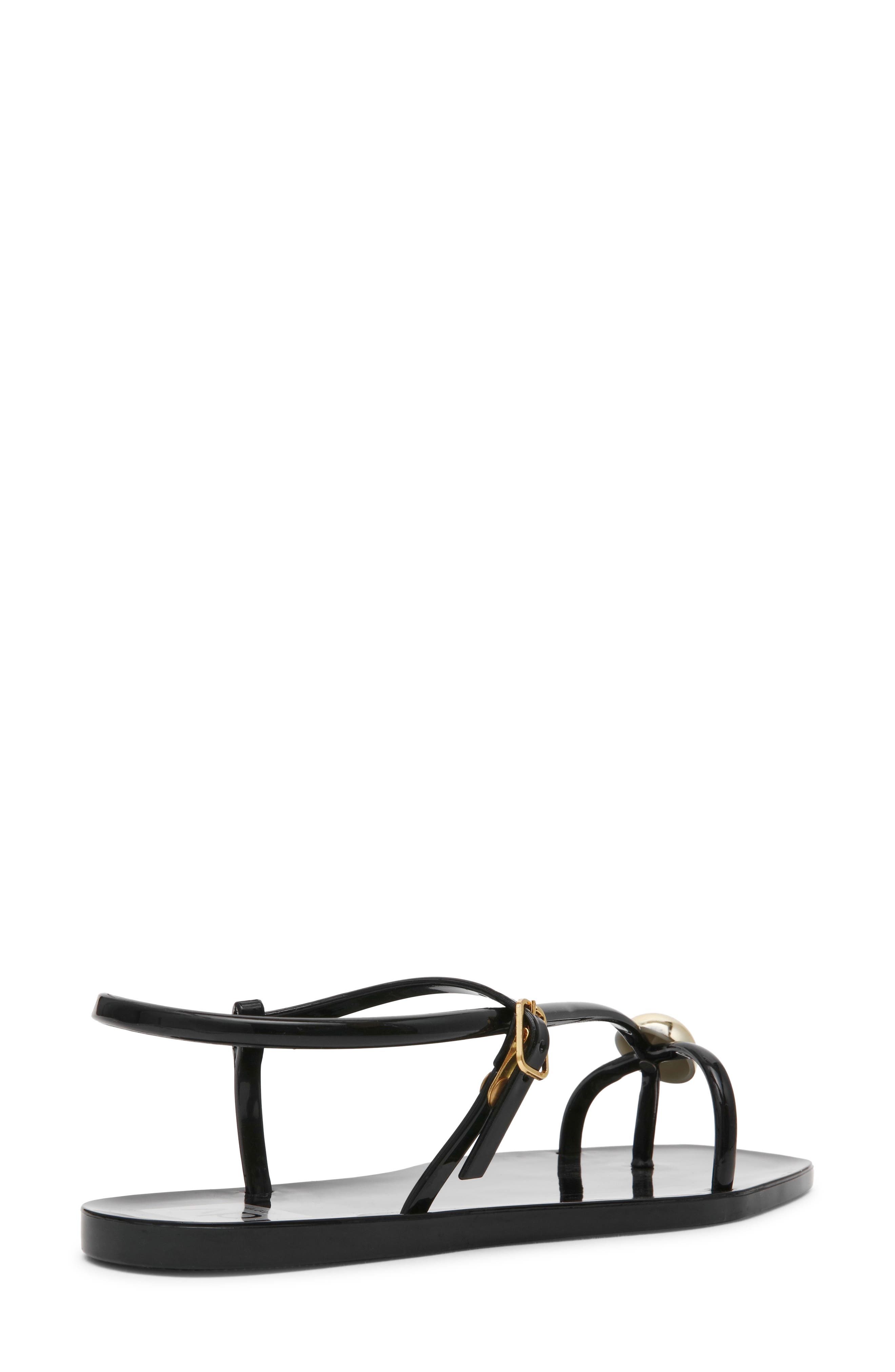 DV by Dolce Vita Jossie Flat Sandal, Alternate, color, Black Shiny
