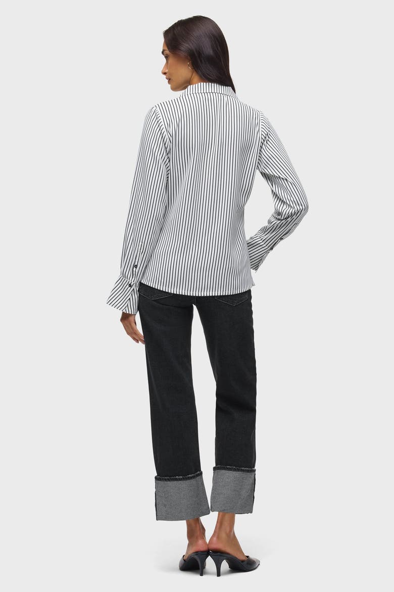 Long Sleeve Camp Shirt, Alternate, color, Black Bengal Strip