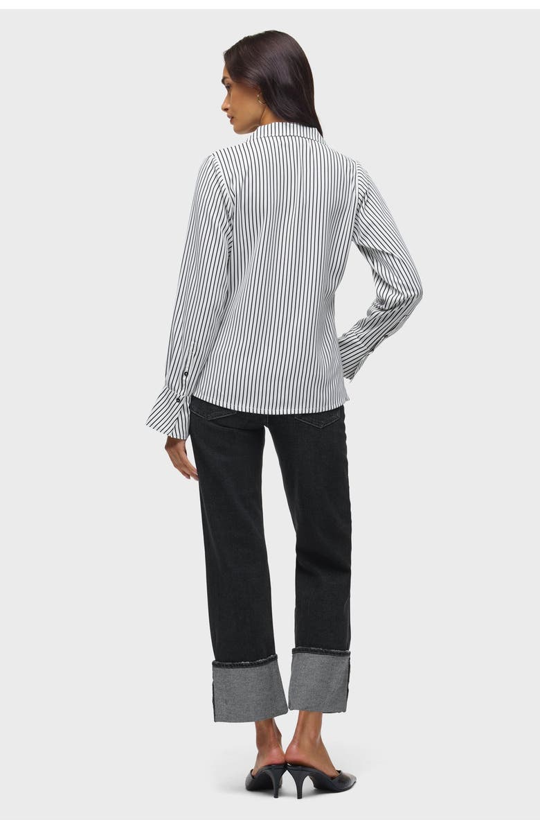 Hudson Jeans Long Sleeve Camp Shirt, Alternate, color, Black Bengal Strip