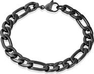 INVICTA Mens' Stainless Steel Figaro Chain Bracelet