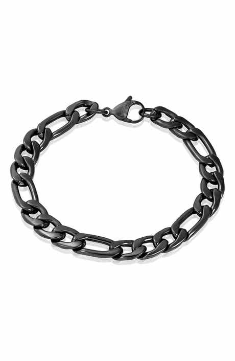 INVICTA Mens' Stainless Steel Figaro Chain Bracelet