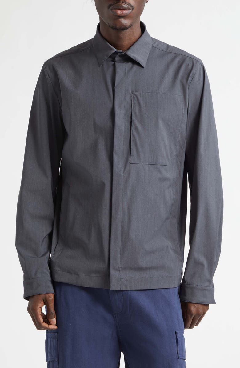 Herno Tech Shirt Jacket, Main, color, 9487 Iron