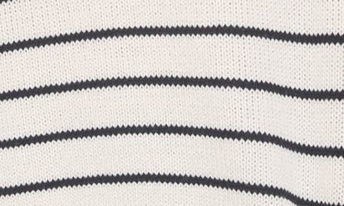 Blu Pepper Stripe Mock Neck Sweater In White