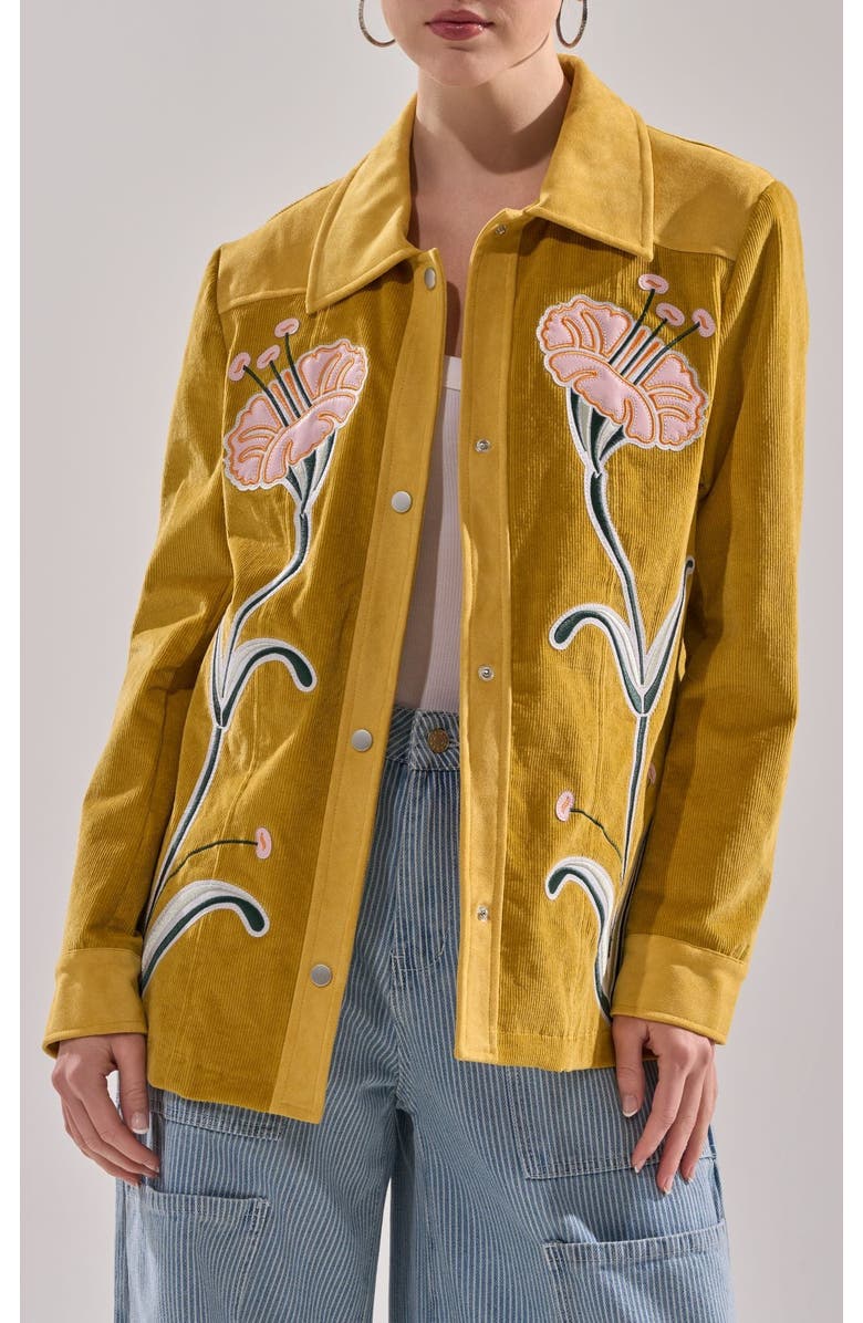 AZALEA WANG Geraldine Corduroy Jacket, Main, color, Mustard