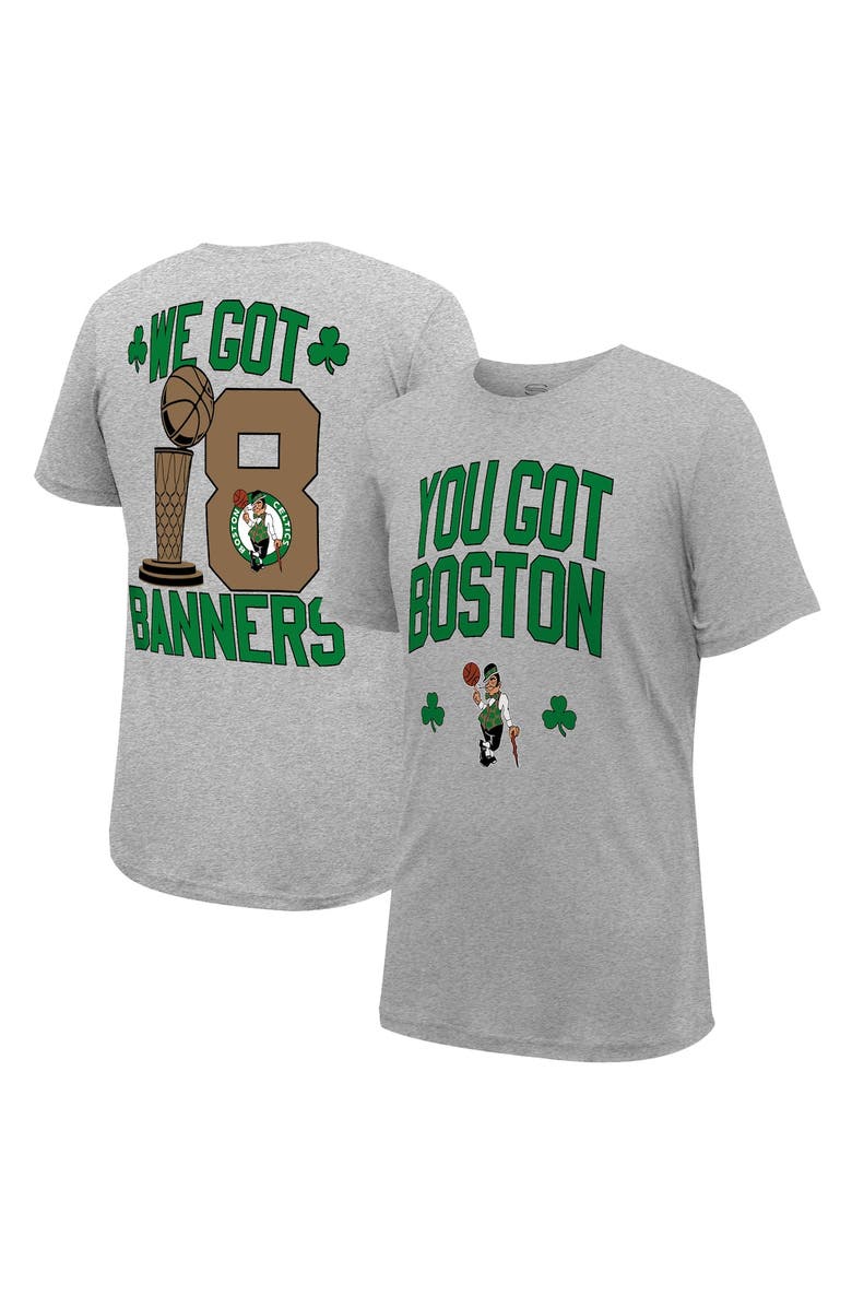 Stadium Essentials Men's Stadium Essentials Heather Gray Boston Celtics 18-Time NBA Finals Champions We Got 18 Banners T-Shirt, Main, color, 