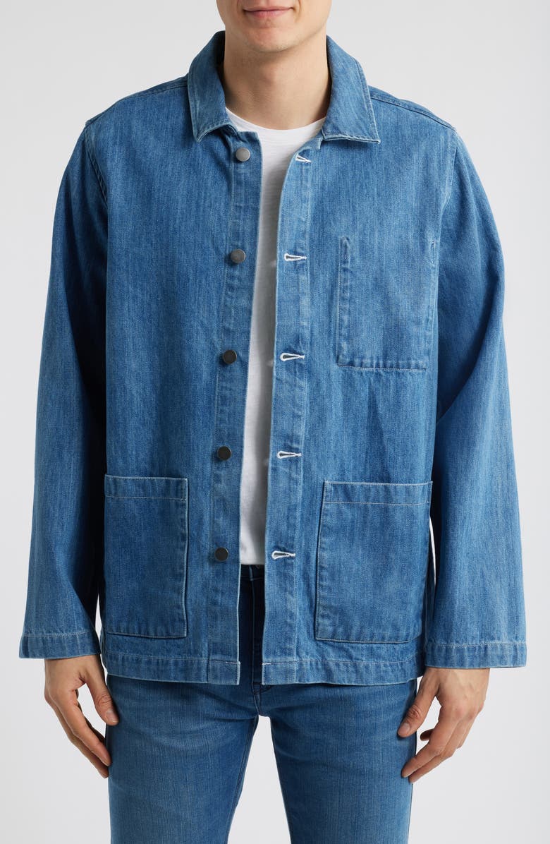 ALEX CRANE Kite Organic Cotton Denim Jacket, Main, color, Ocean