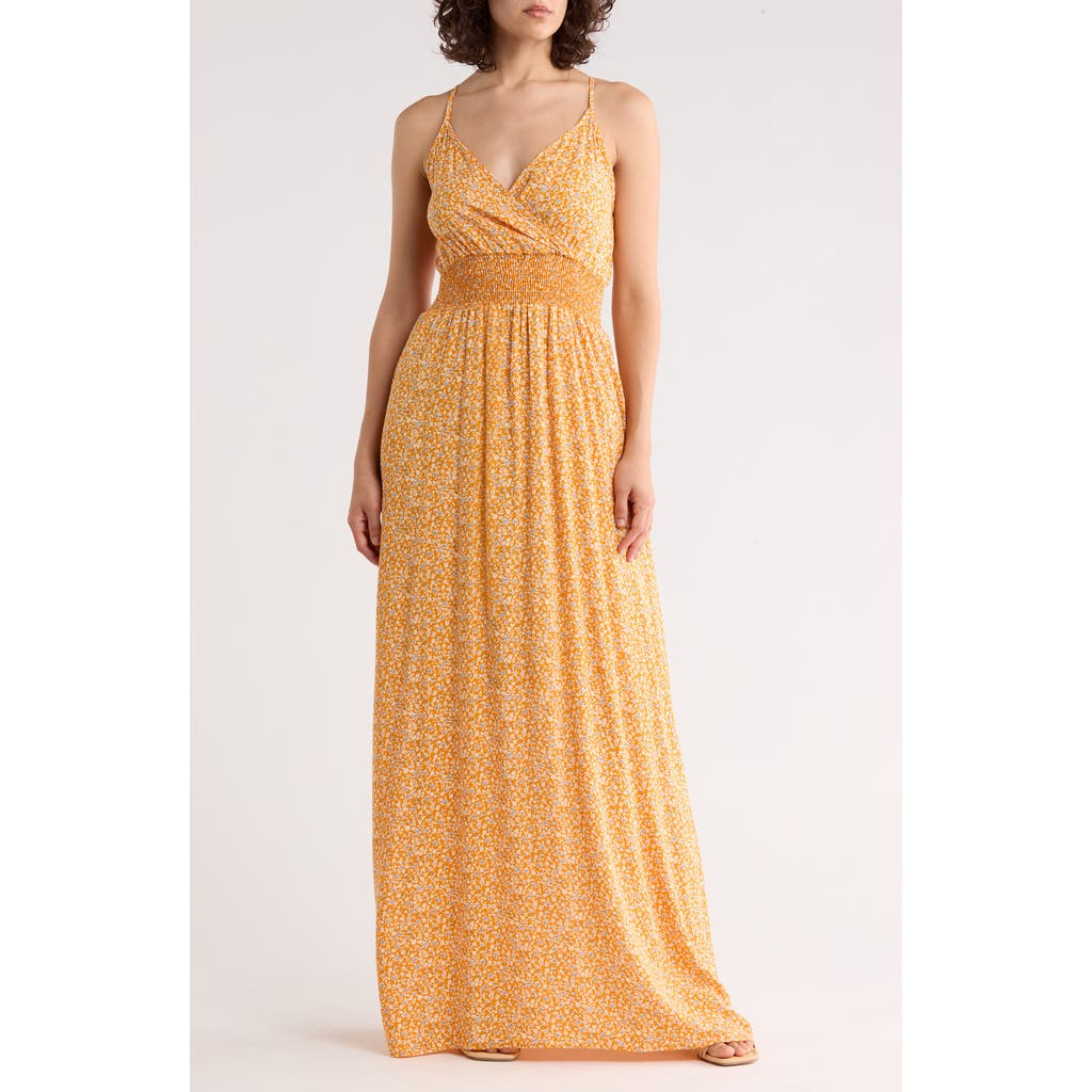 WEST K Gauze Maxi Dress in Orange Ditzy at Nordstrom Rack, Size Medium