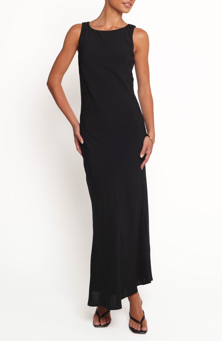 Petal 
Pup Flavia Stripe Maxi Slipdress, Main, color, Black