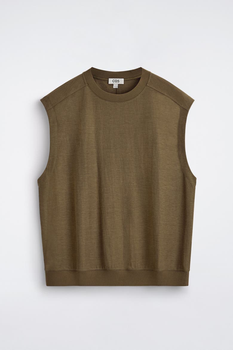 Jersey Tank Top, Alternate, color, DARK KHAKI